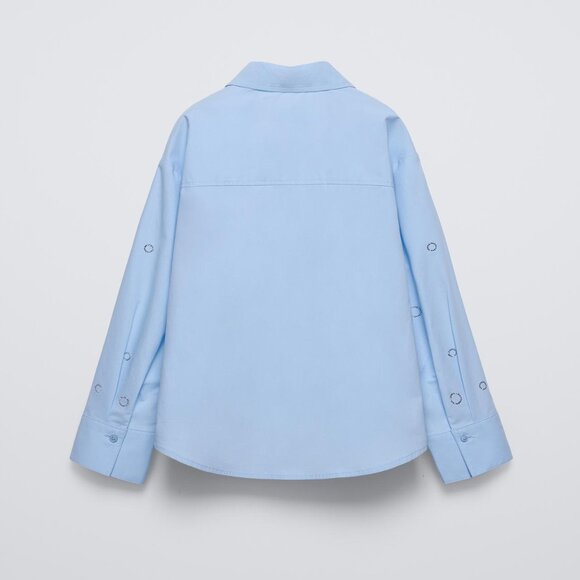 Zara Girls light Blue RHINESTONE SHIRT New 13-14 - Picture 4 of 17